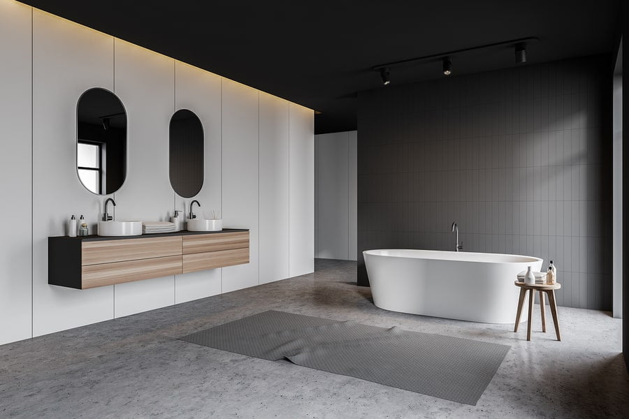 Bathroom Remodeling Minneapolis MN - White and Grey Bathroom with Accents