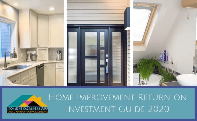 Home Improvement Return on Investment Guide 2020 - A Collage with Three Pictures in it of Remodeled Rooms