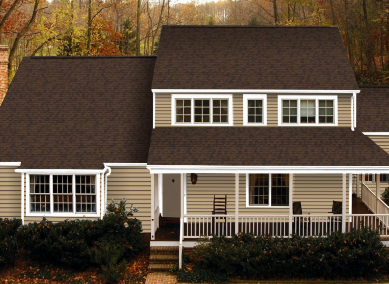 Siding Contractors St Paul MN - A Brown and Tan House with Autumn Colors Behind it