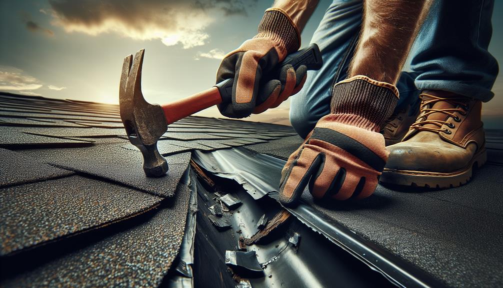 fixing roof flashing damage