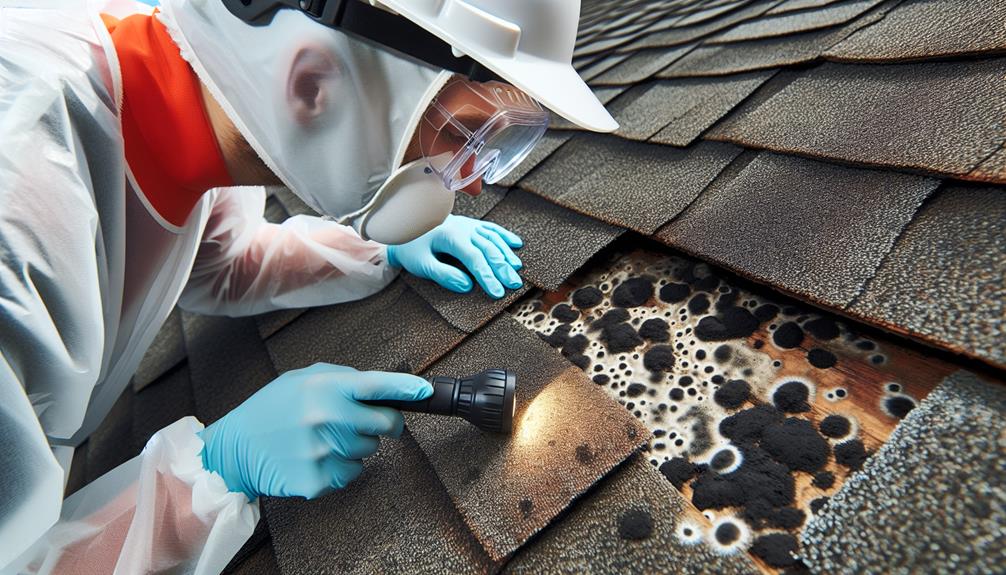 inspect for signs of mold