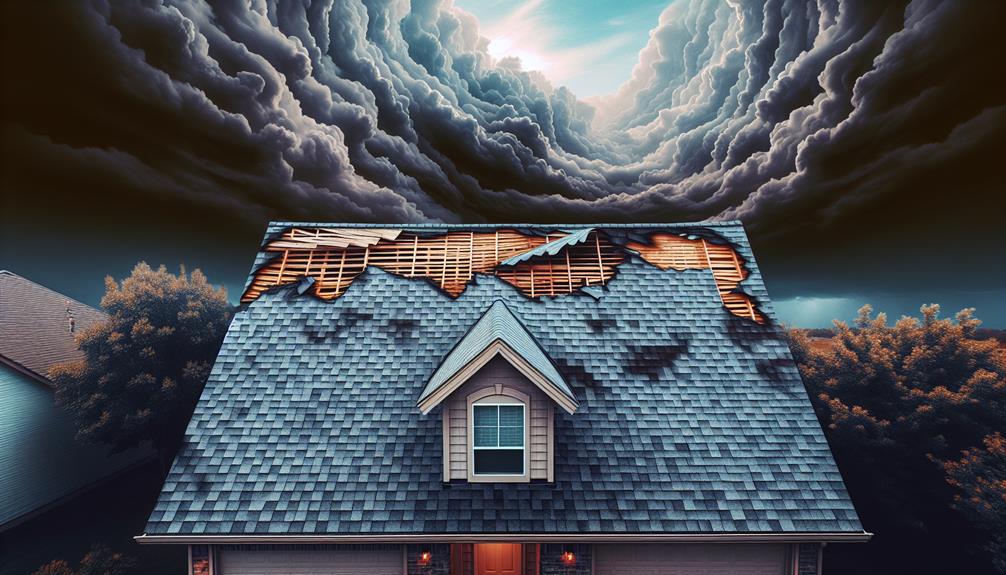 roof shingles blown away